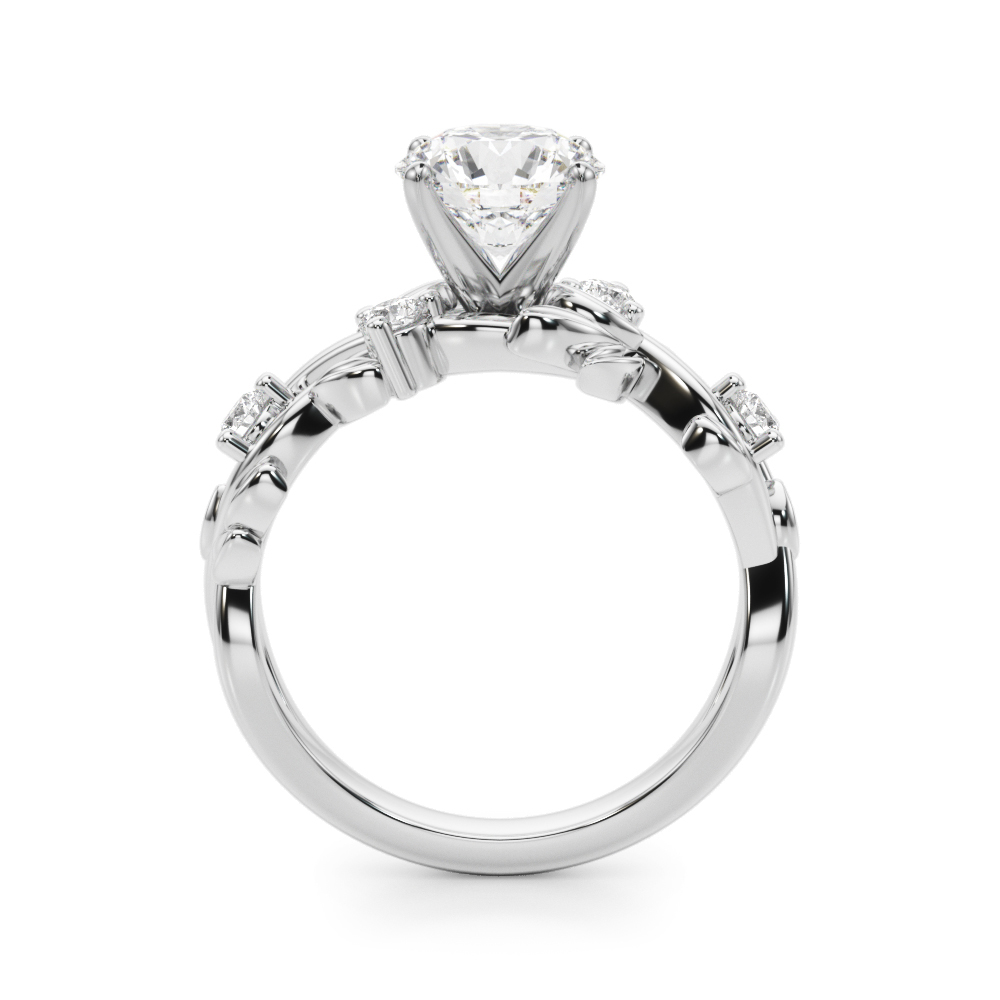 Flamenco Twisted Vine And Leaf Lab Engagement Ring