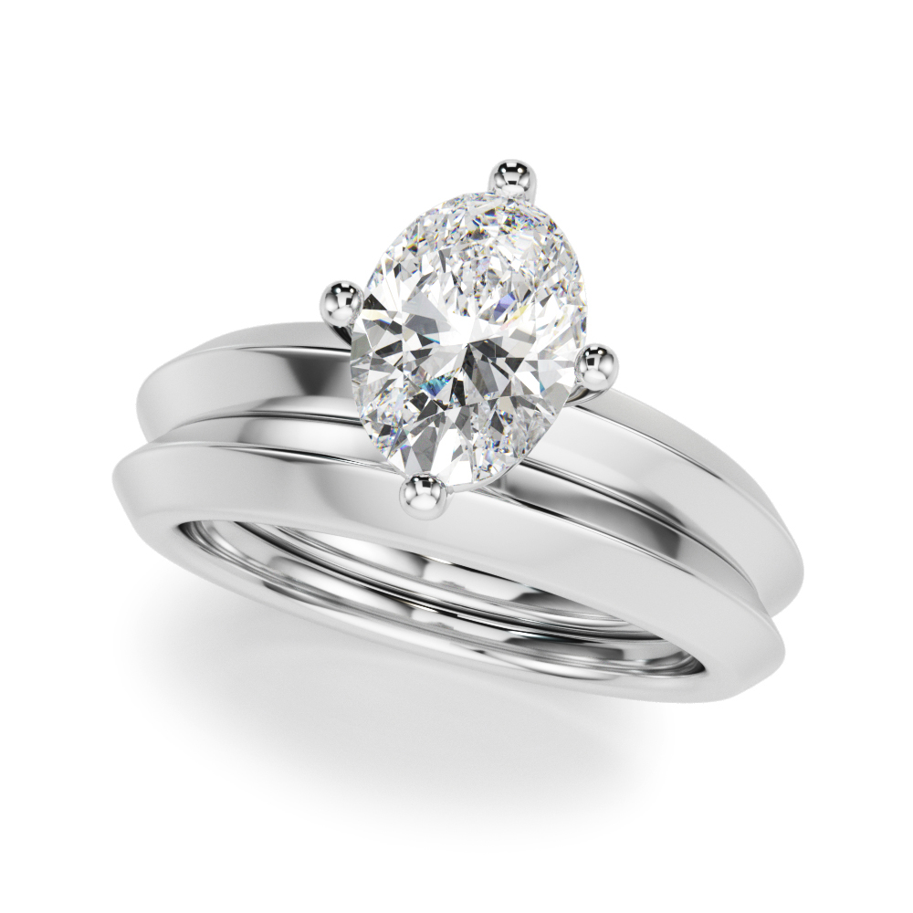 The Madeline Solitaire Engagement Ring, set view