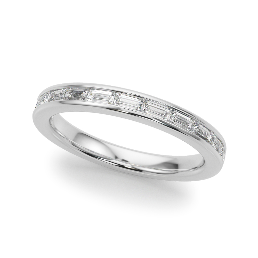 Channel Set Baguette Wedding Band