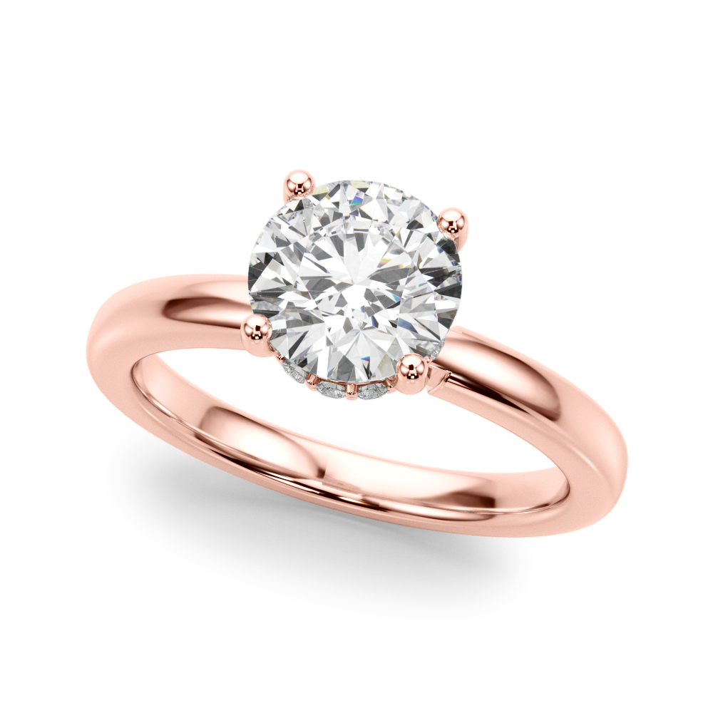 The Evelyn Hidden Halo Engagement Ring, front view