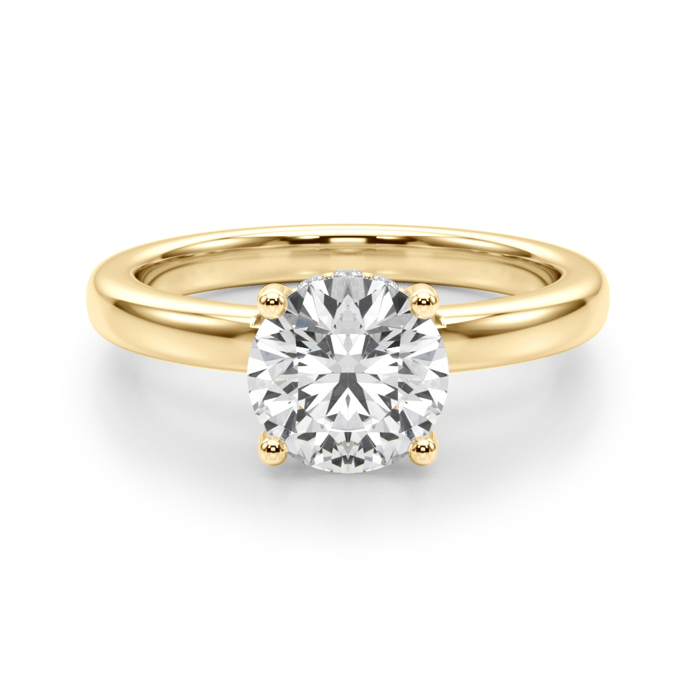 The Evelyn Hidden Halo Engagement Ring, angled view