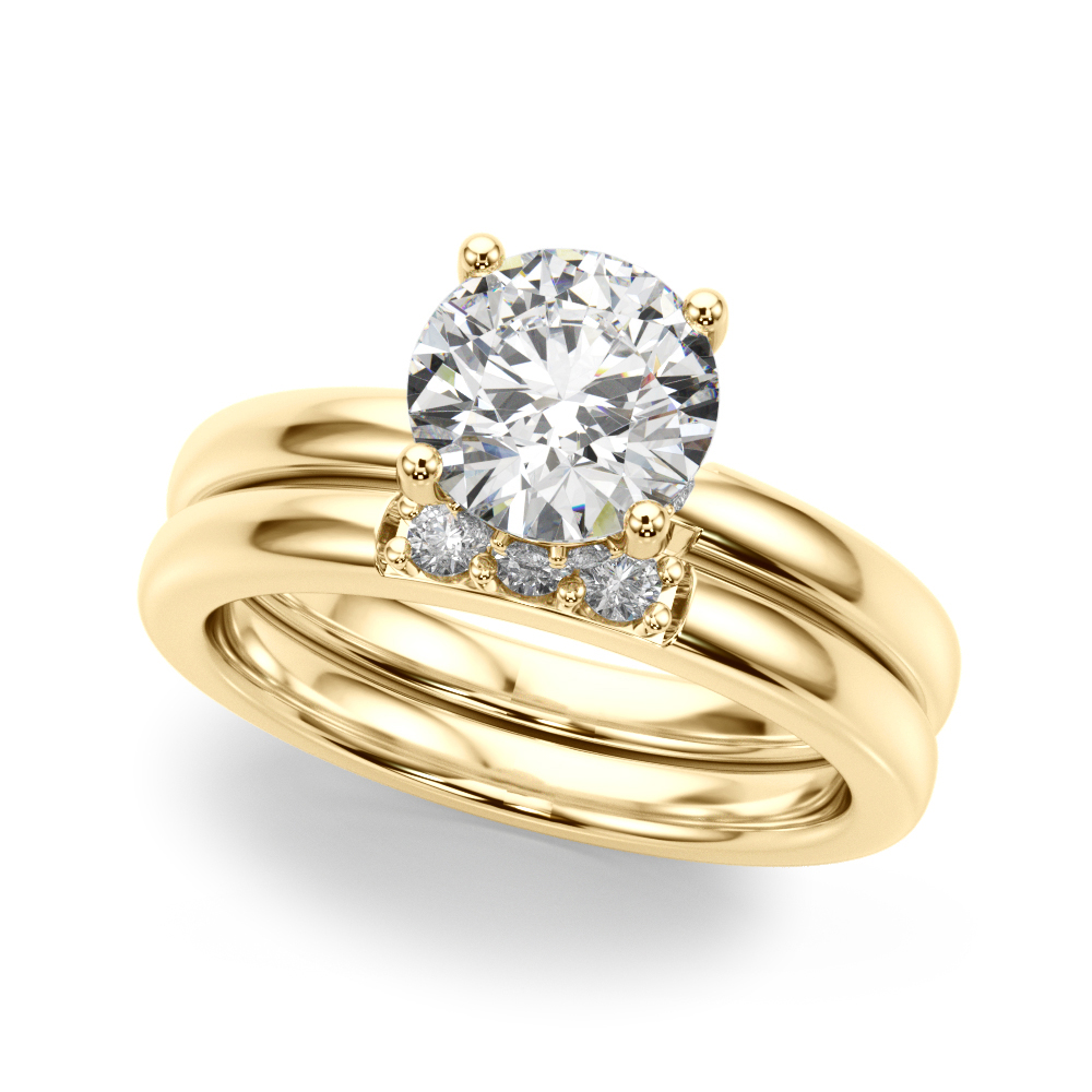 The Evelyn Hidden Halo Engagement Ring, set view
