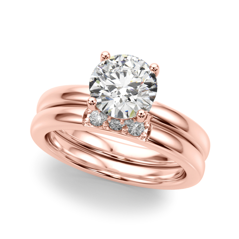 The Evelyn Hidden Halo Engagement Ring, set view