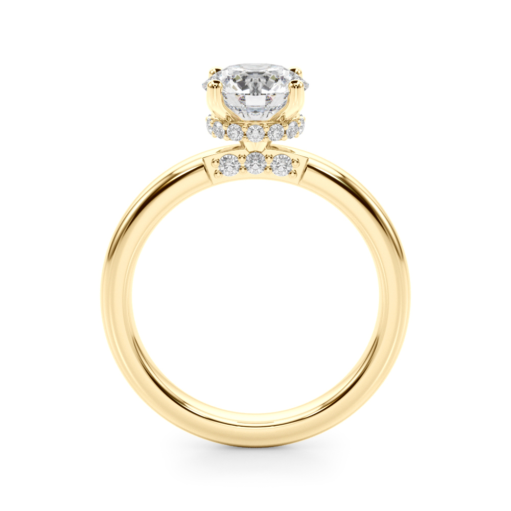 The Evelyn Hidden Halo Engagement Ring, side view