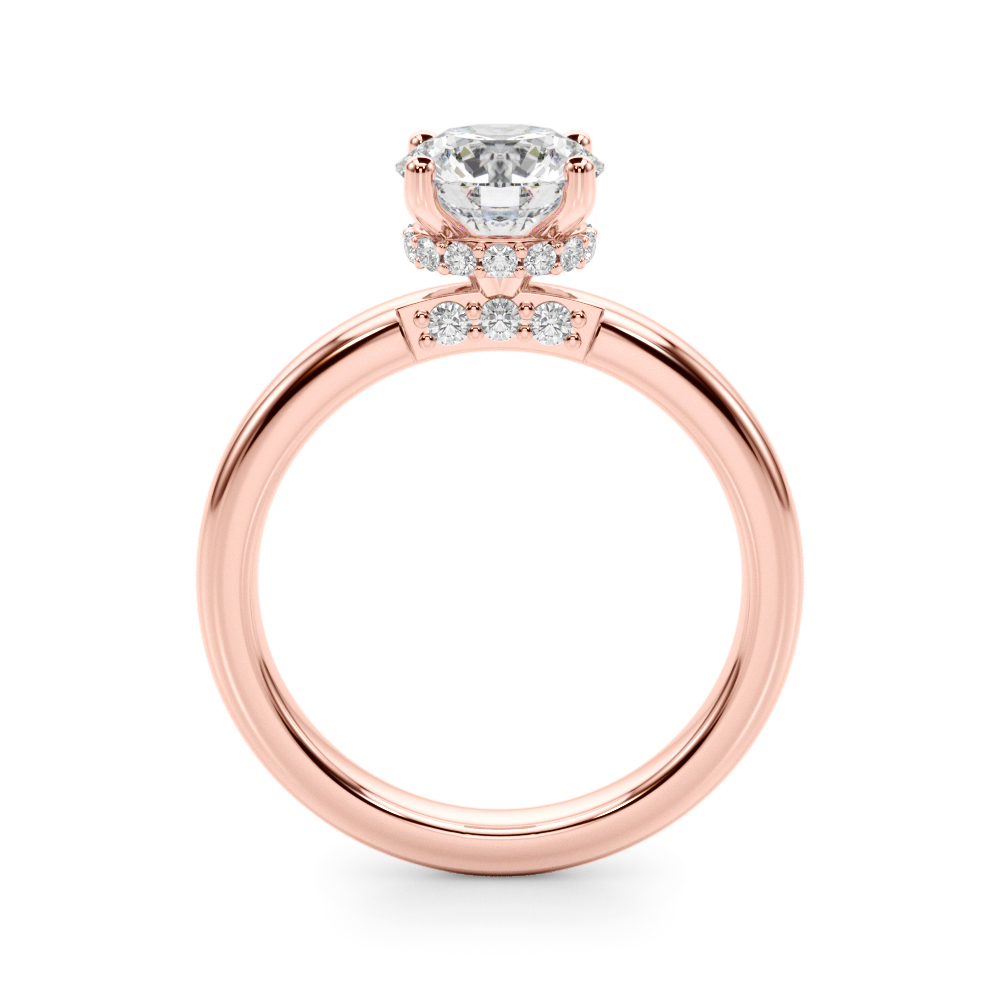 The Evelyn Hidden Halo Engagement Ring, side view