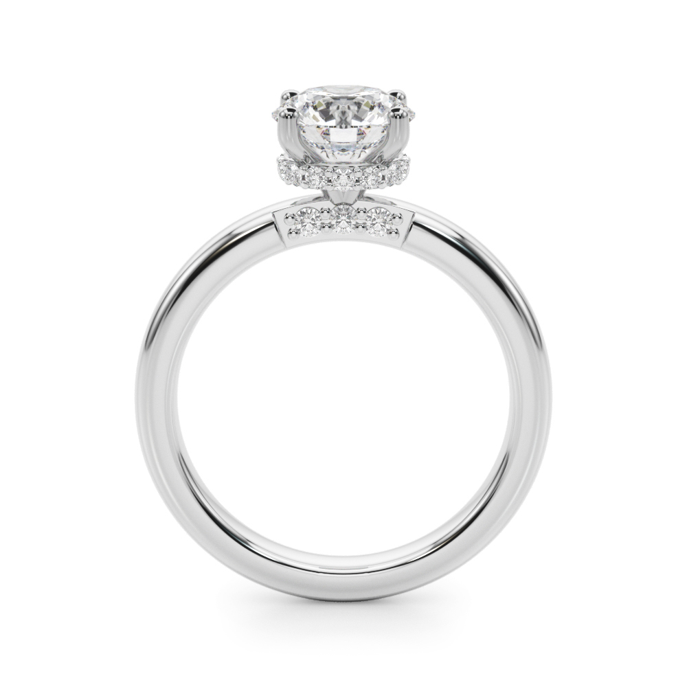 The Evelyn Hidden Halo Engagement Ring, side view
