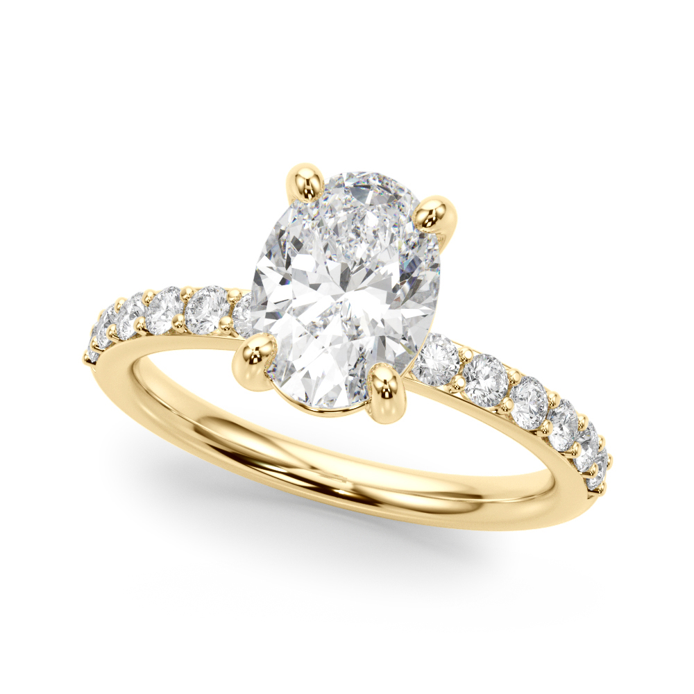 The Harlow Single-Row Engagement Ring, front view