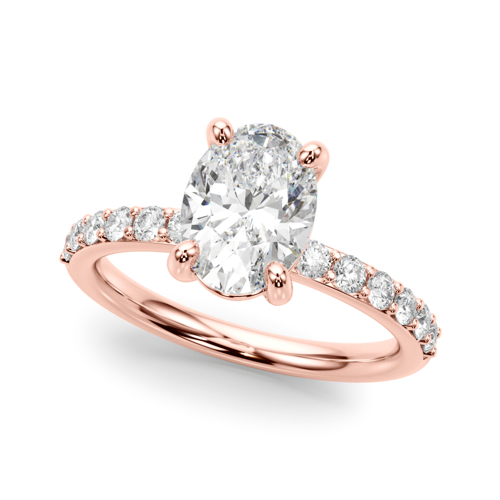 The Harlow Single-Row Engagement Ring, front view
