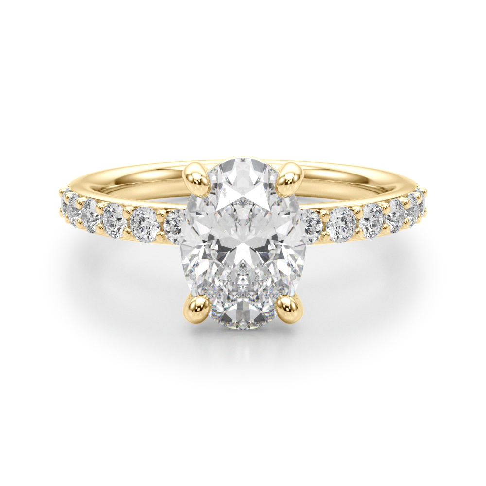The Harlow Single-Row Engagement Ring, angled view