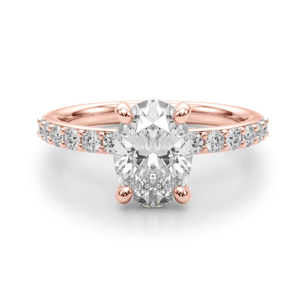 The Harlow Single-Row Engagement Ring, angled view