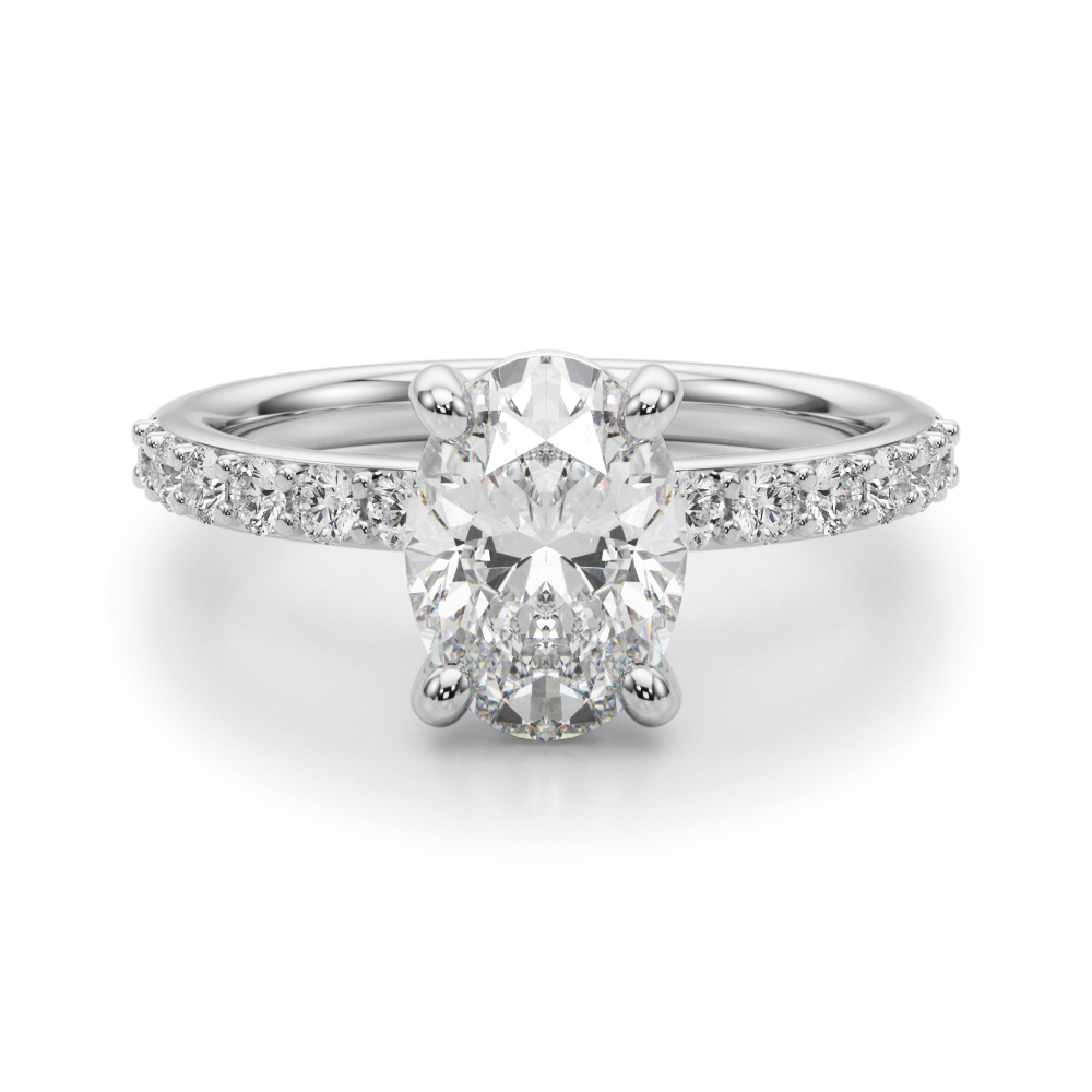 The Harlow Single-Row Engagement Ring, angled view