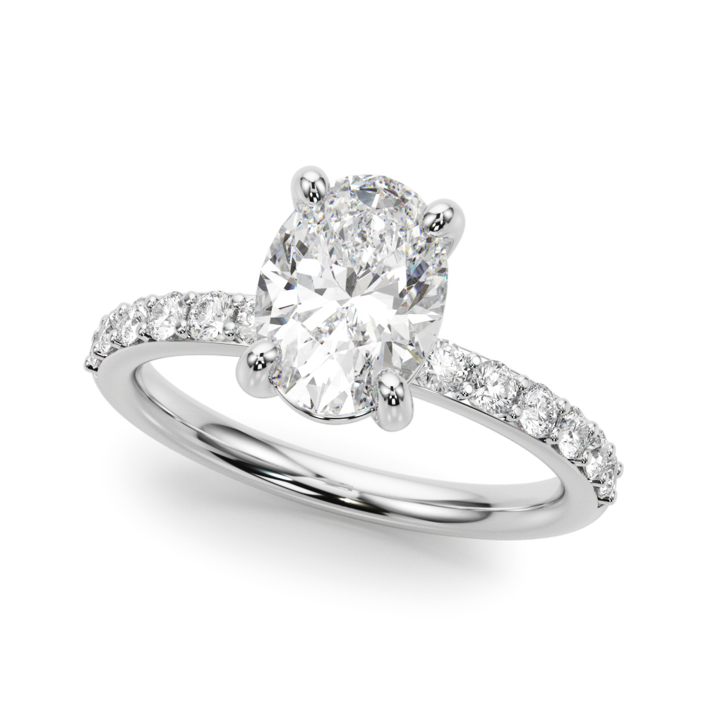 The Harlow Single-Row Engagement Ring, front view
