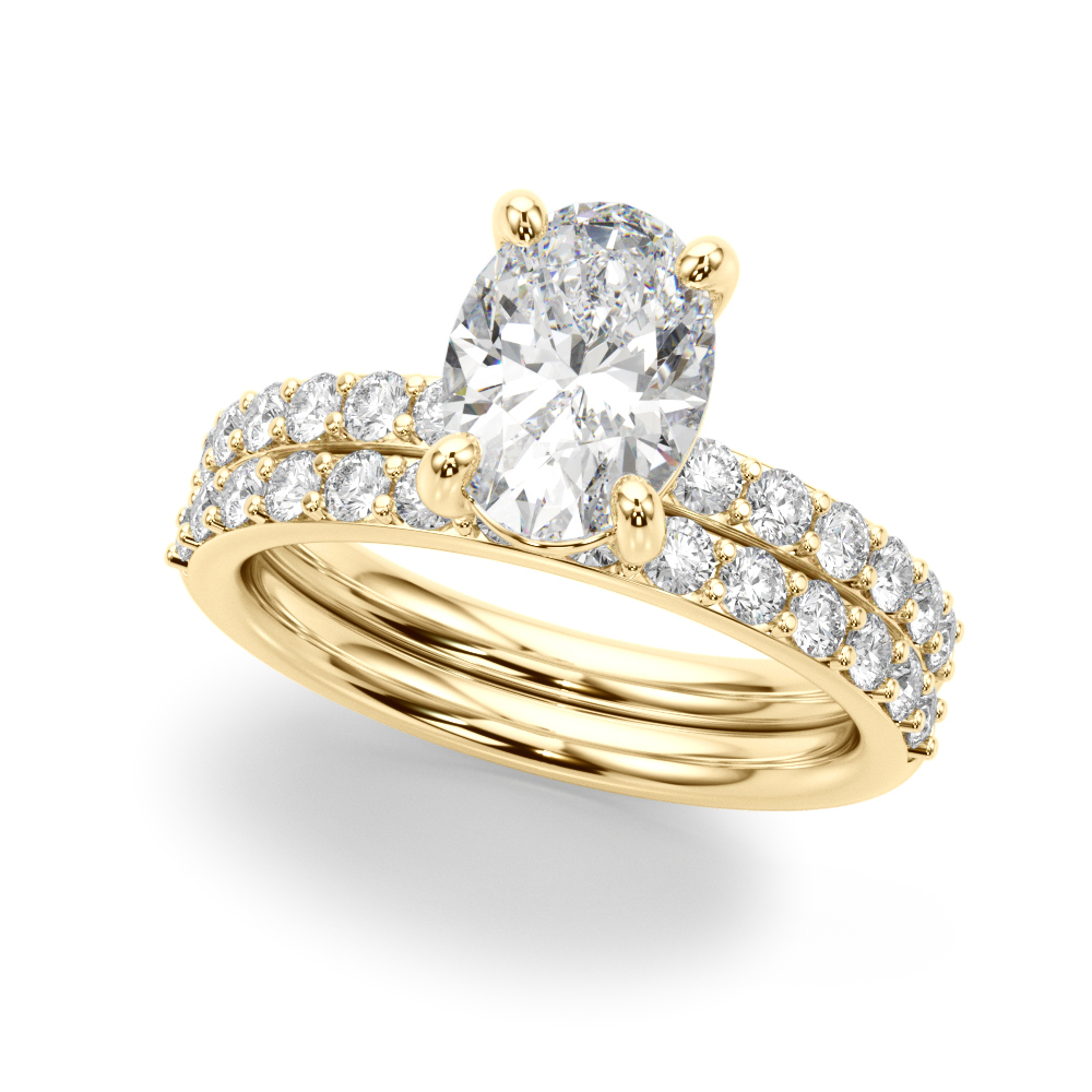 The Harlow Single-Row Engagement Ring, set view