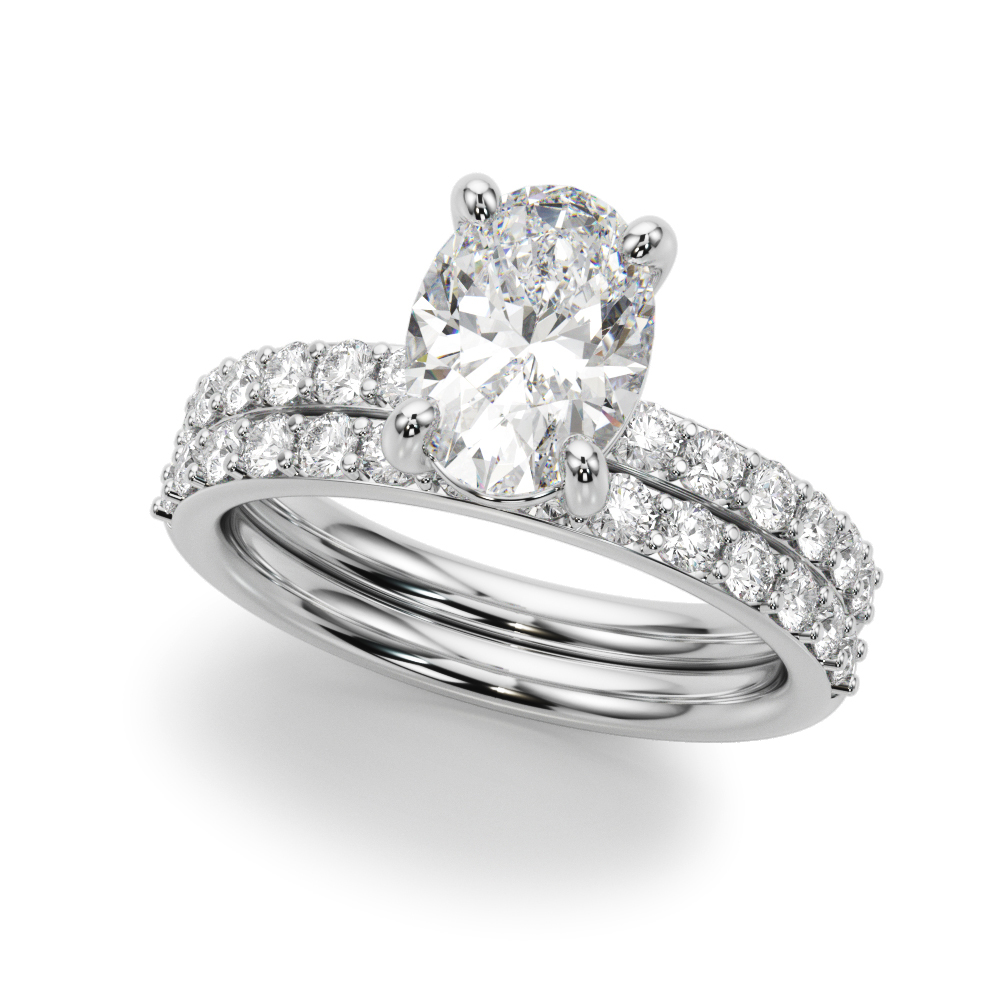 The Harlow Single-Row Engagement Ring, set view