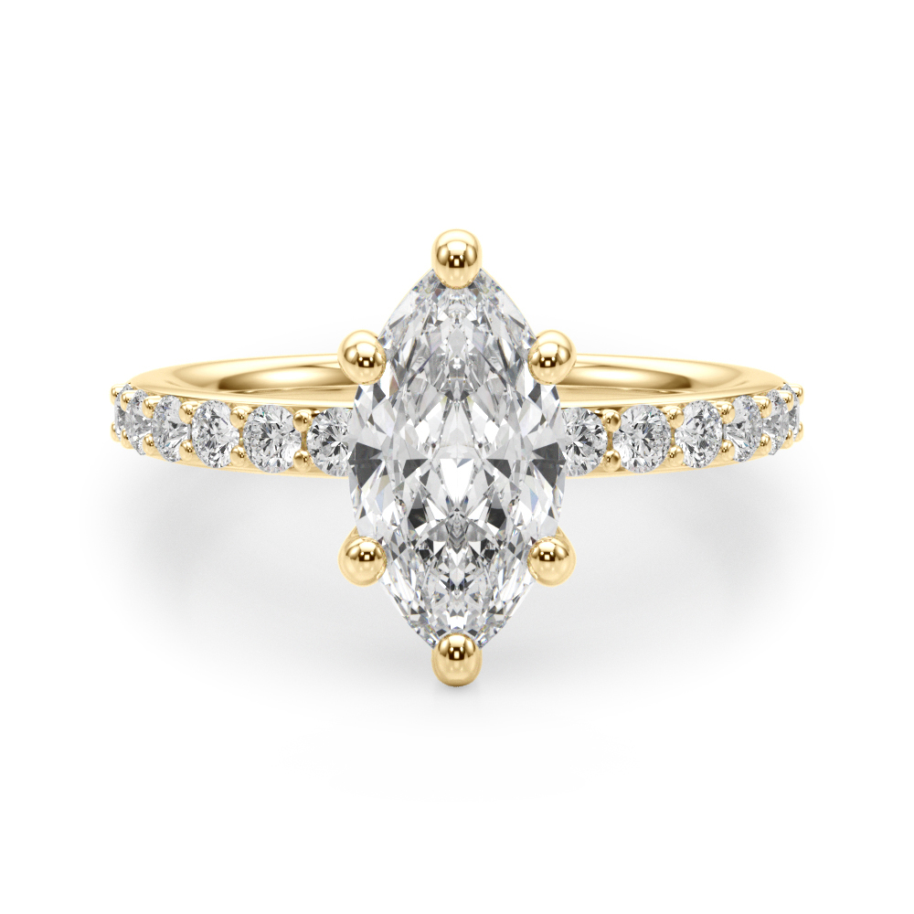 The Eugenie Single-Row Engagement Ring, angled view