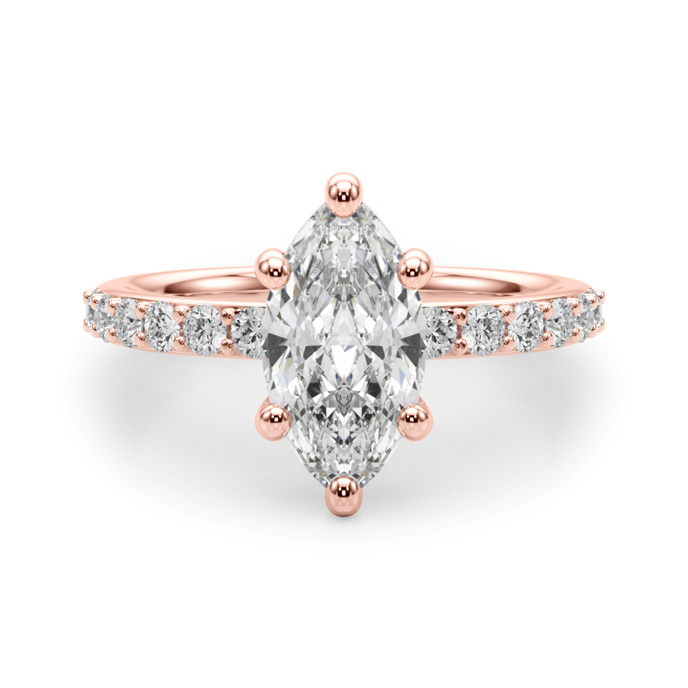 The Eugenie Single-Row Engagement Ring, angled view