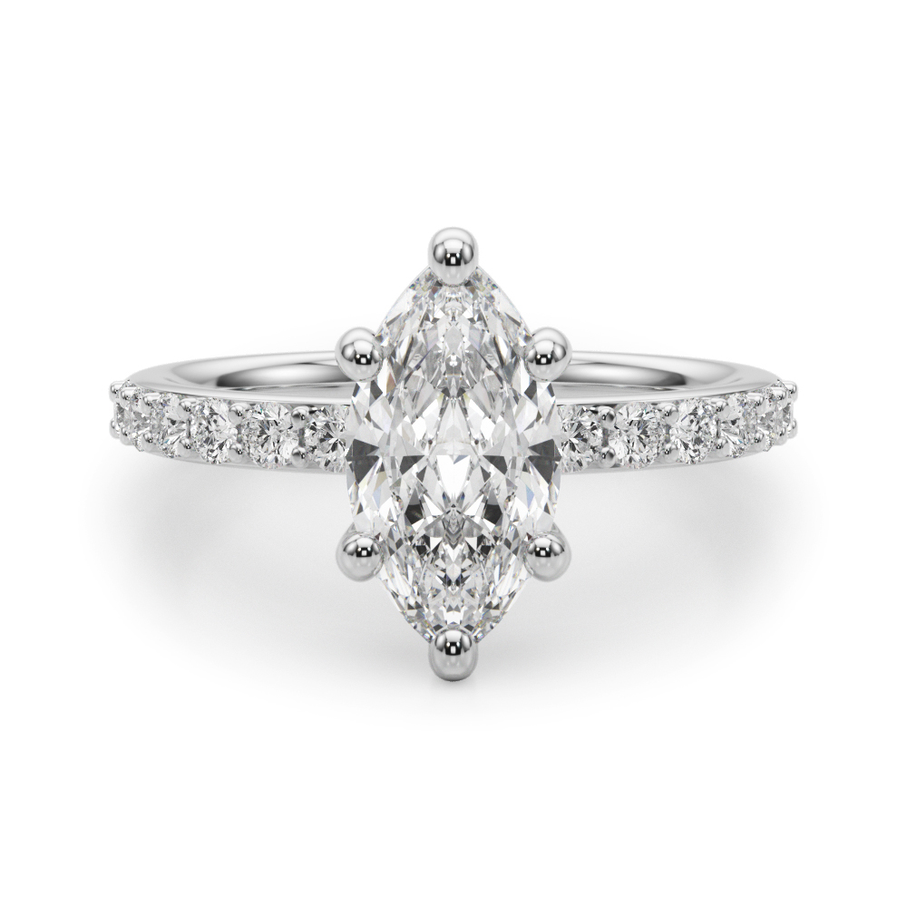 The Eugenie Single-Row Engagement Ring, angled view