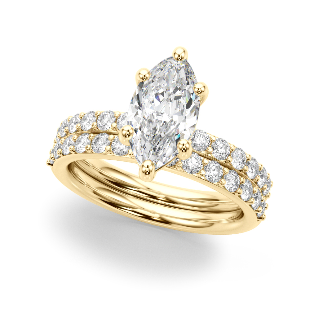 The Eugenie Single-Row Engagement Ring, set view