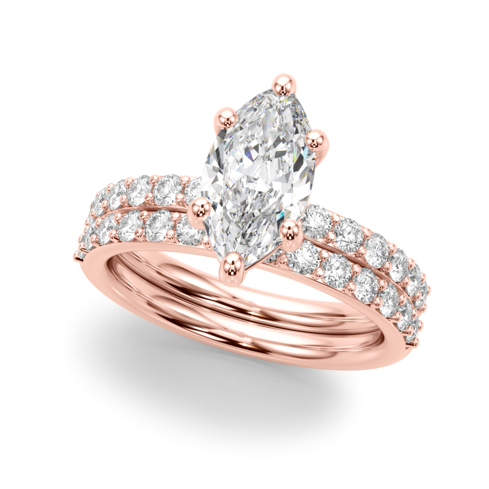 The Eugenie Single-Row Engagement Ring, set view