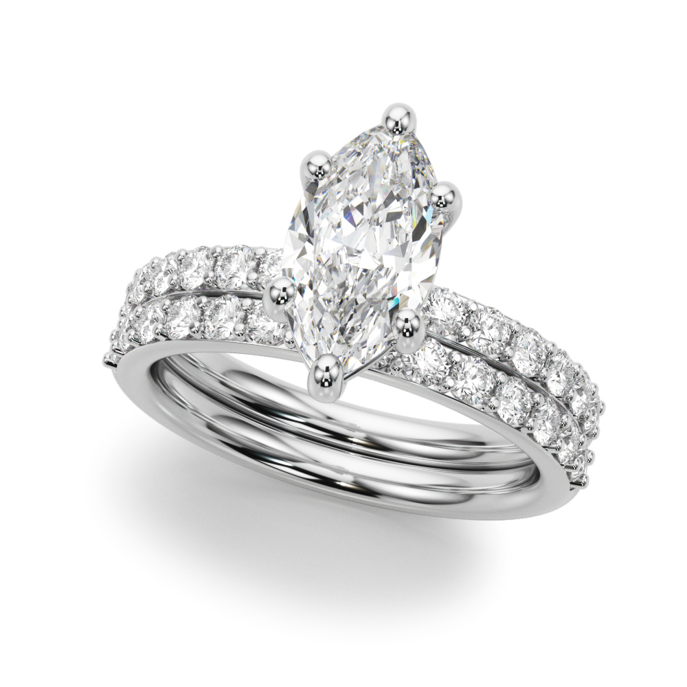 The Eugenie Single-Row Engagement Ring, set view