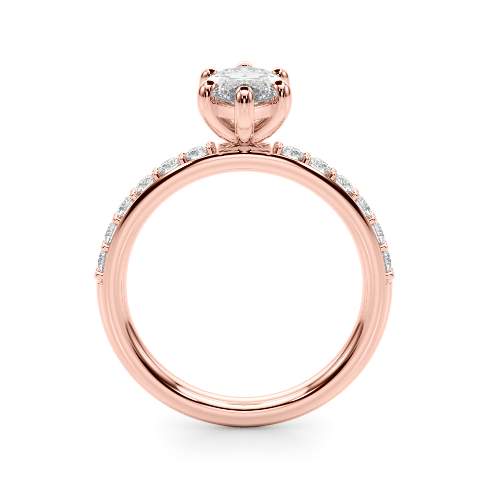The Eugenie Single-Row Engagement Ring, side view