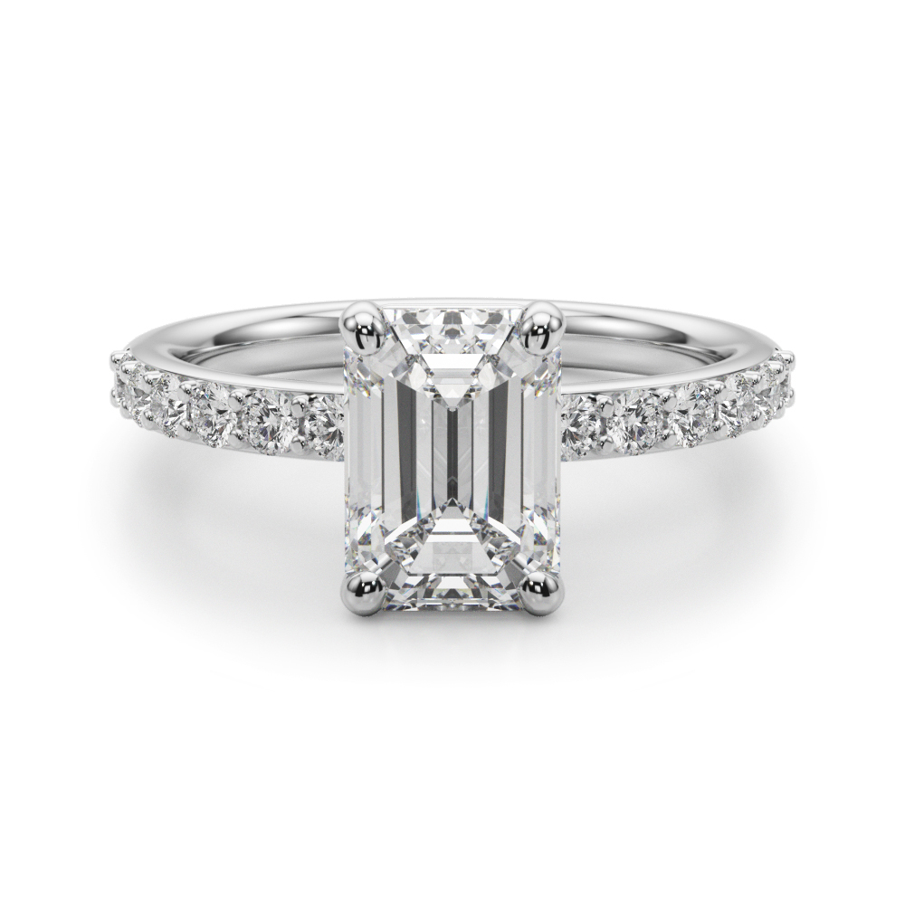 The Pippa Single-Row Engagement Ring, angled view