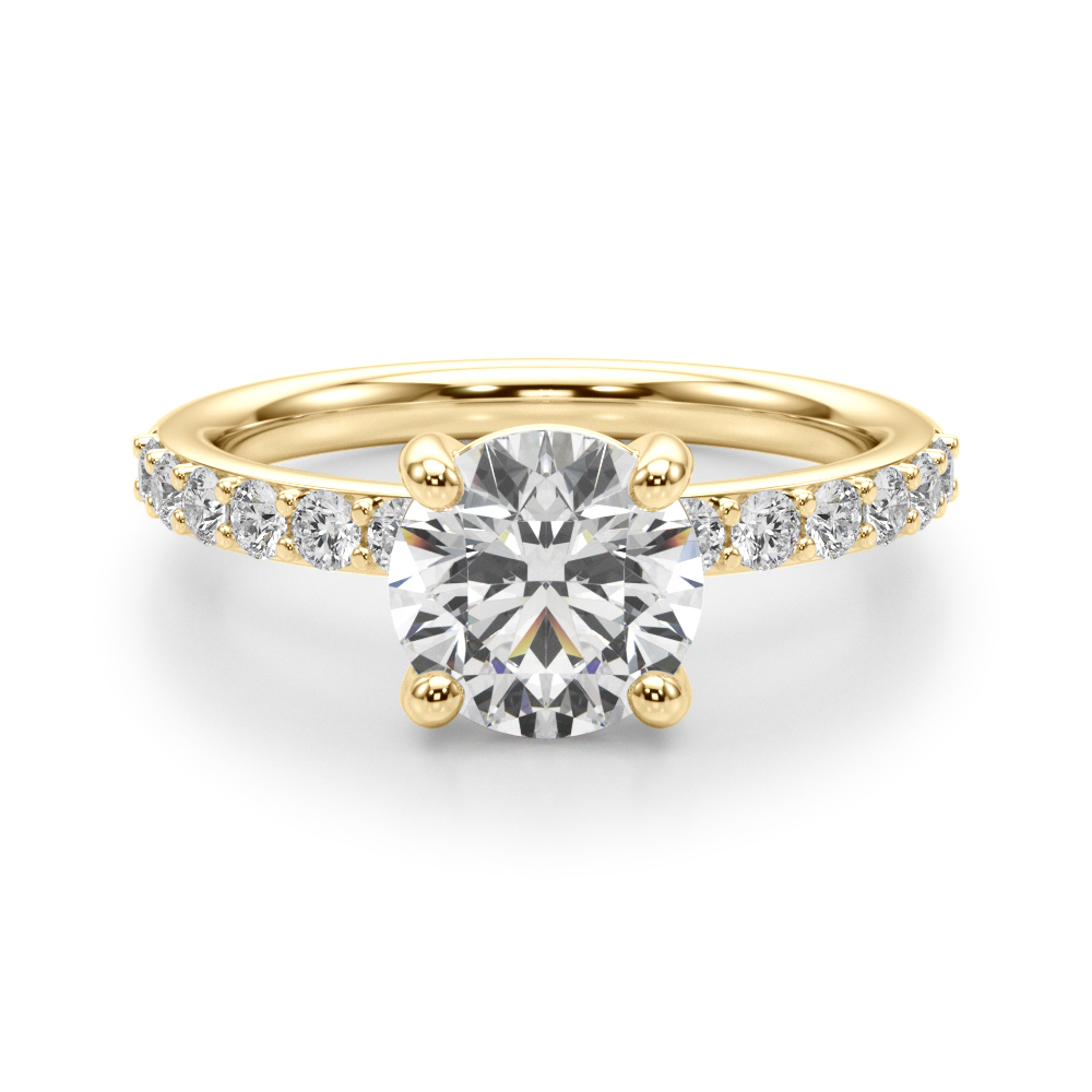 The Cora Single-Row Engagement Ring, angled view