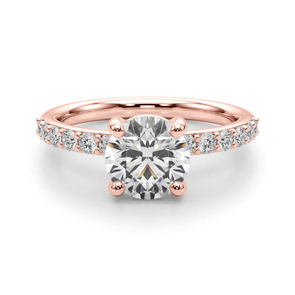 The Cora Single-Row Engagement Ring, angled view