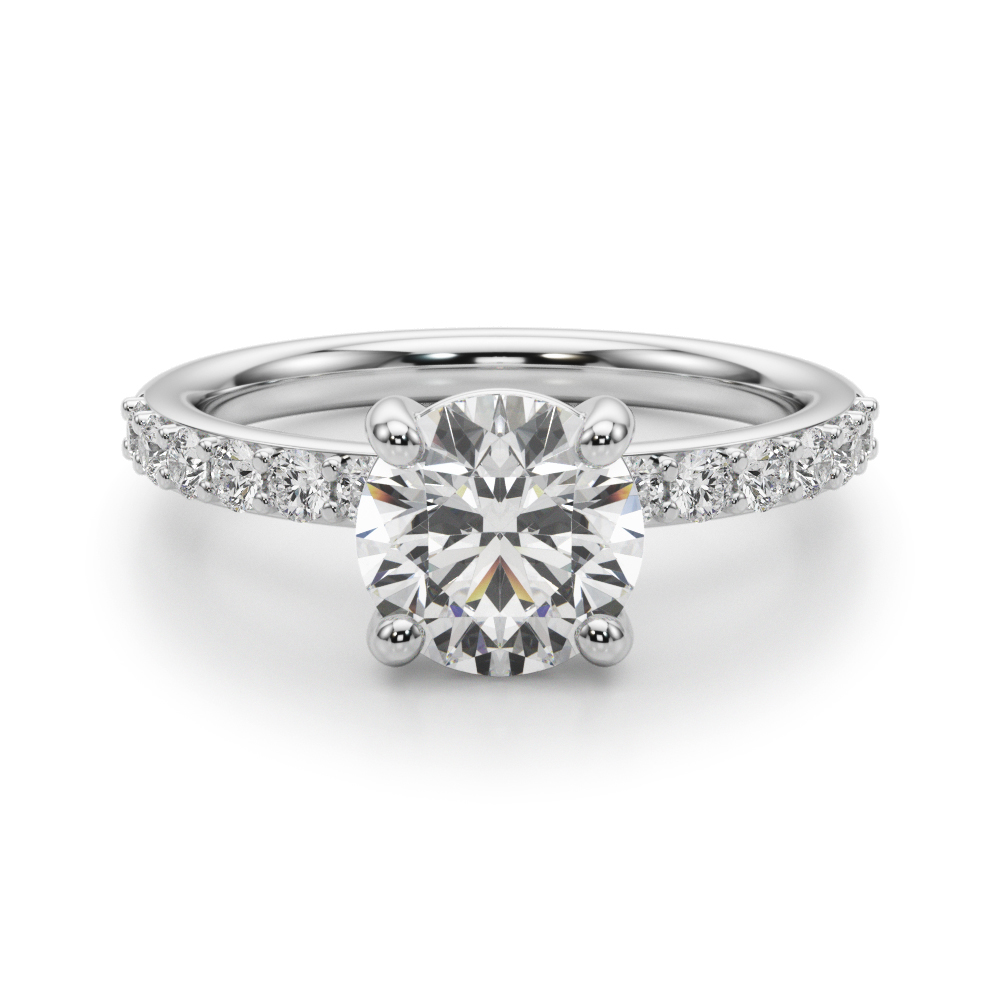 The Cora Single-Row Engagement Ring, angled view