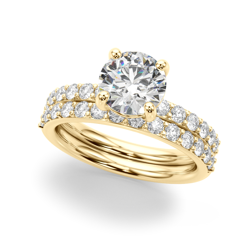 The Cora Single-Row Engagement Ring, set view