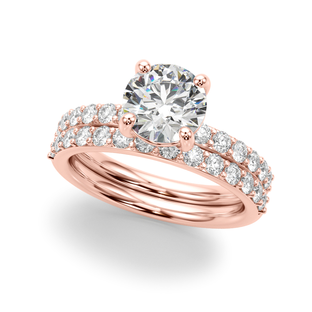 The Cora Single-Row Engagement Ring, set view