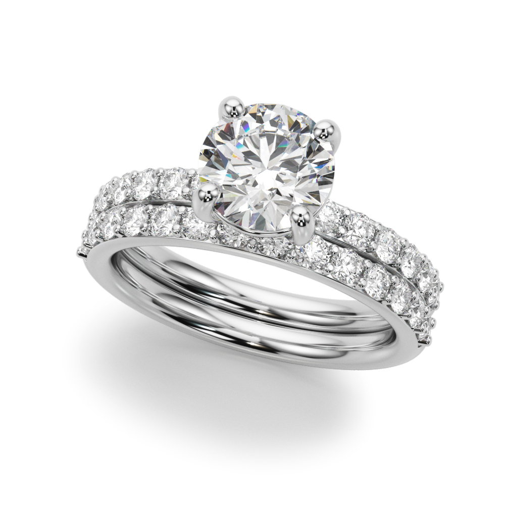 The Cora Single-Row Engagement Ring, set view