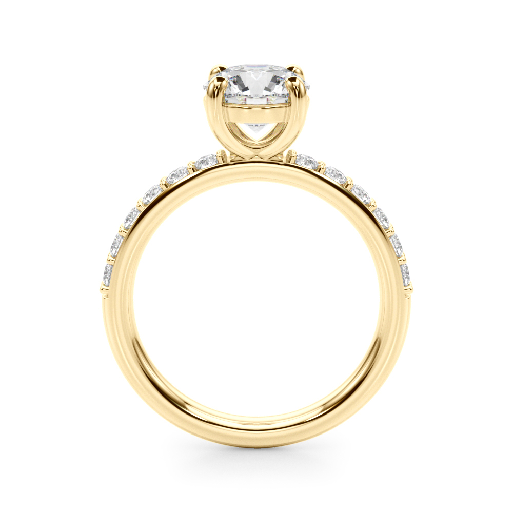 The Cora Single-Row Engagement Ring, side view