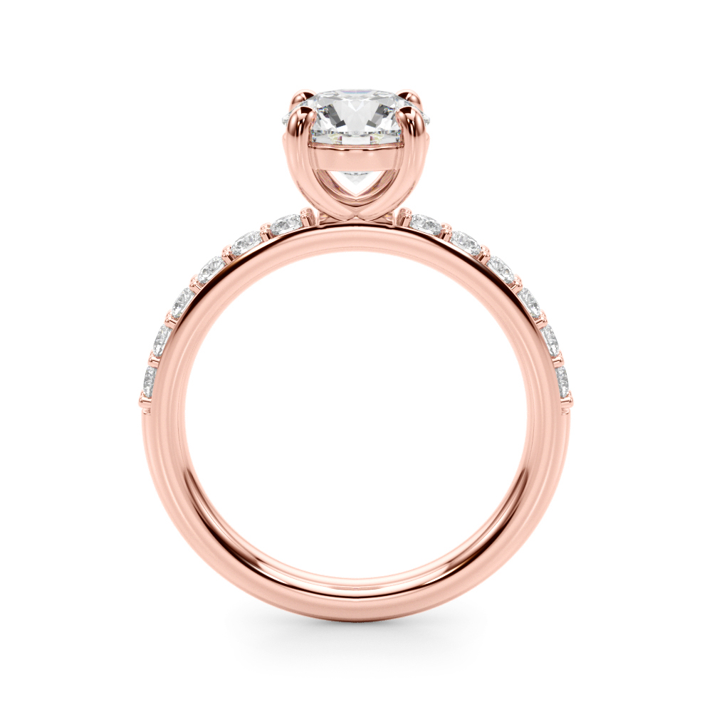 The Cora Single-Row Engagement Ring, side view