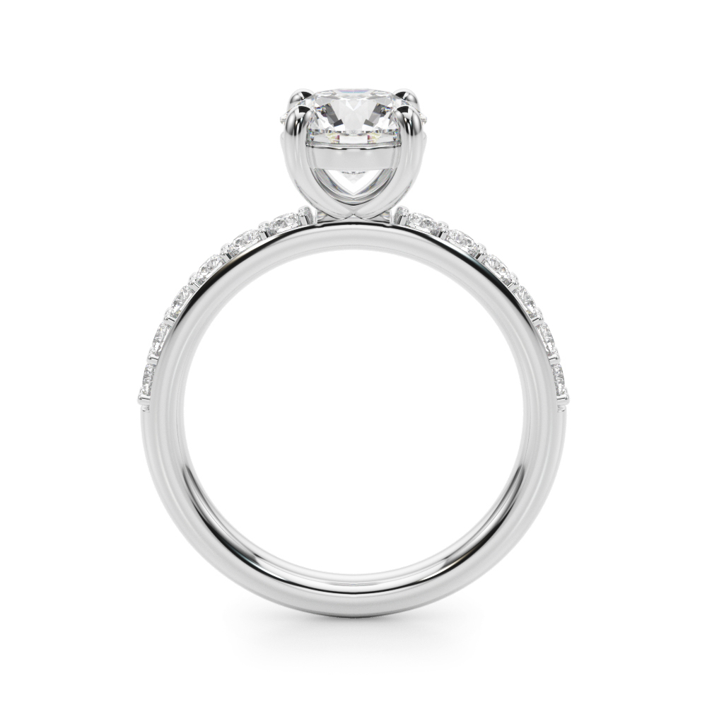 The Cora Single-Row Engagement Ring, side view