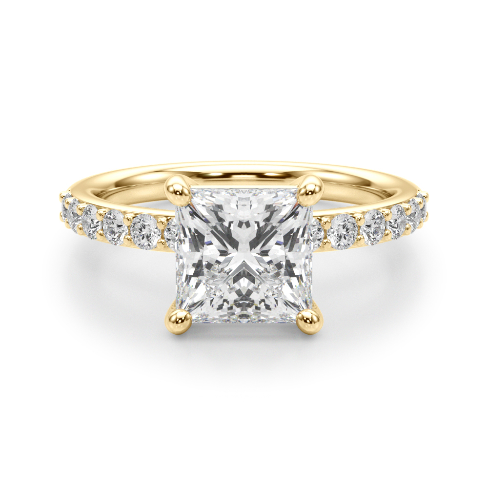 The Sofia Single-Row Engagement Ring, angled view