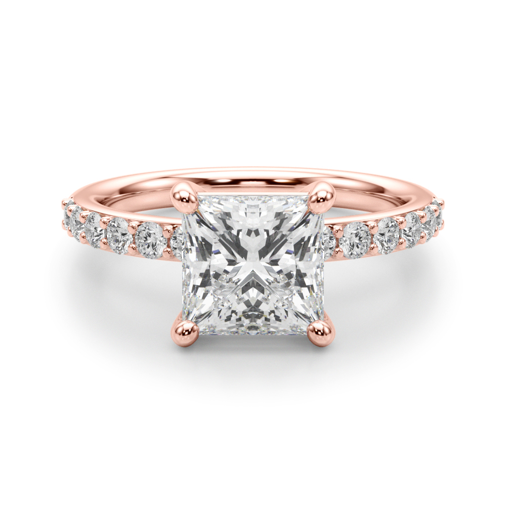 The Sofia Single-Row Engagement Ring, angled view
