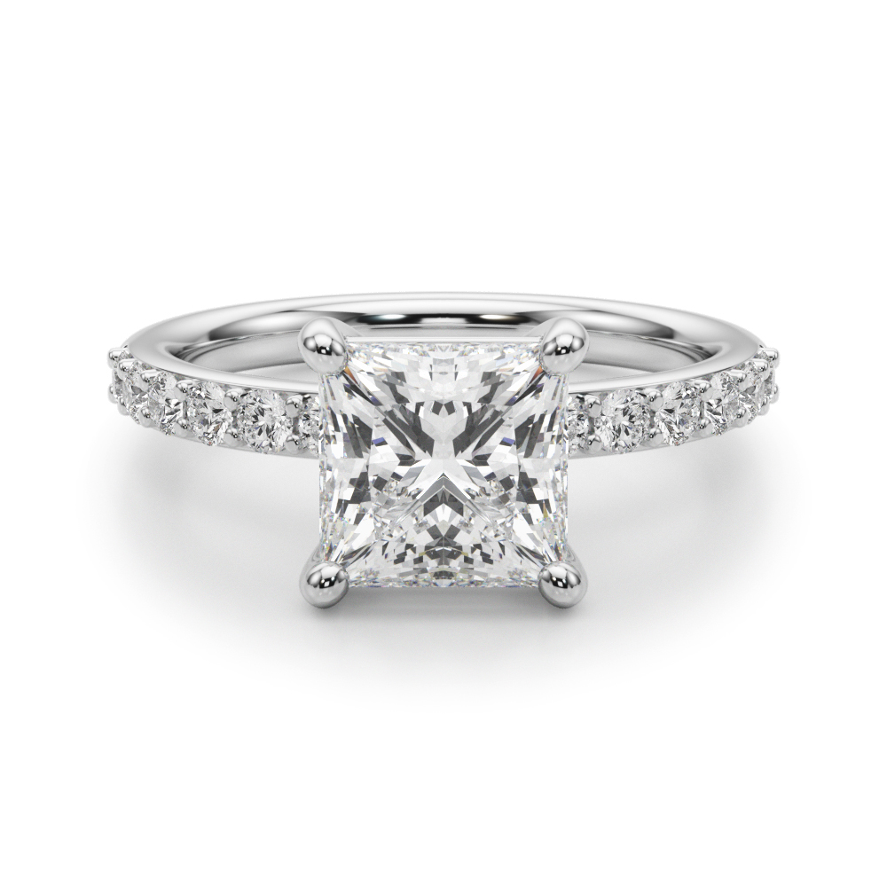 The Sofia Single-Row Engagement Ring, angled view