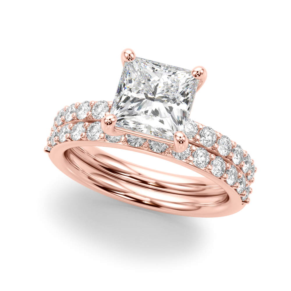 The Sofia Single-Row Engagement Ring, set view