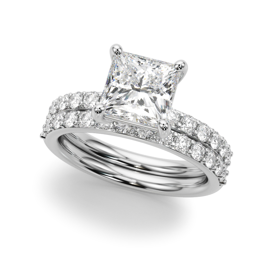 The Sofia Single-Row Engagement Ring, set view