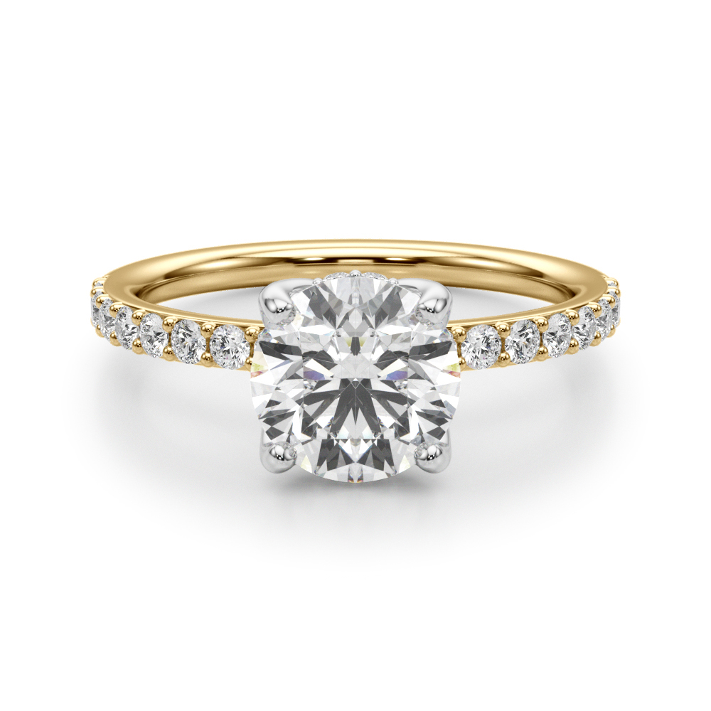 The Gwendolyn Hidden Halo Engagement Ring, angled view