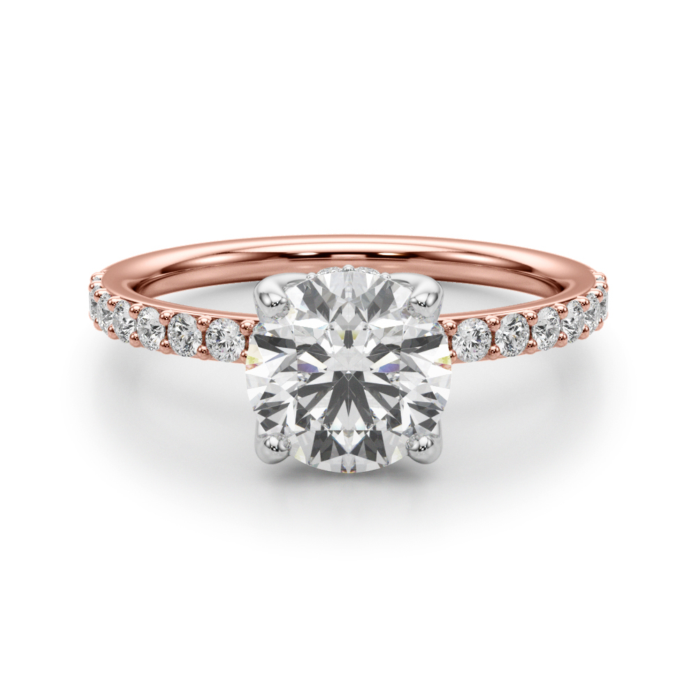 The Gwendolyn Hidden Halo Engagement Ring, angled view