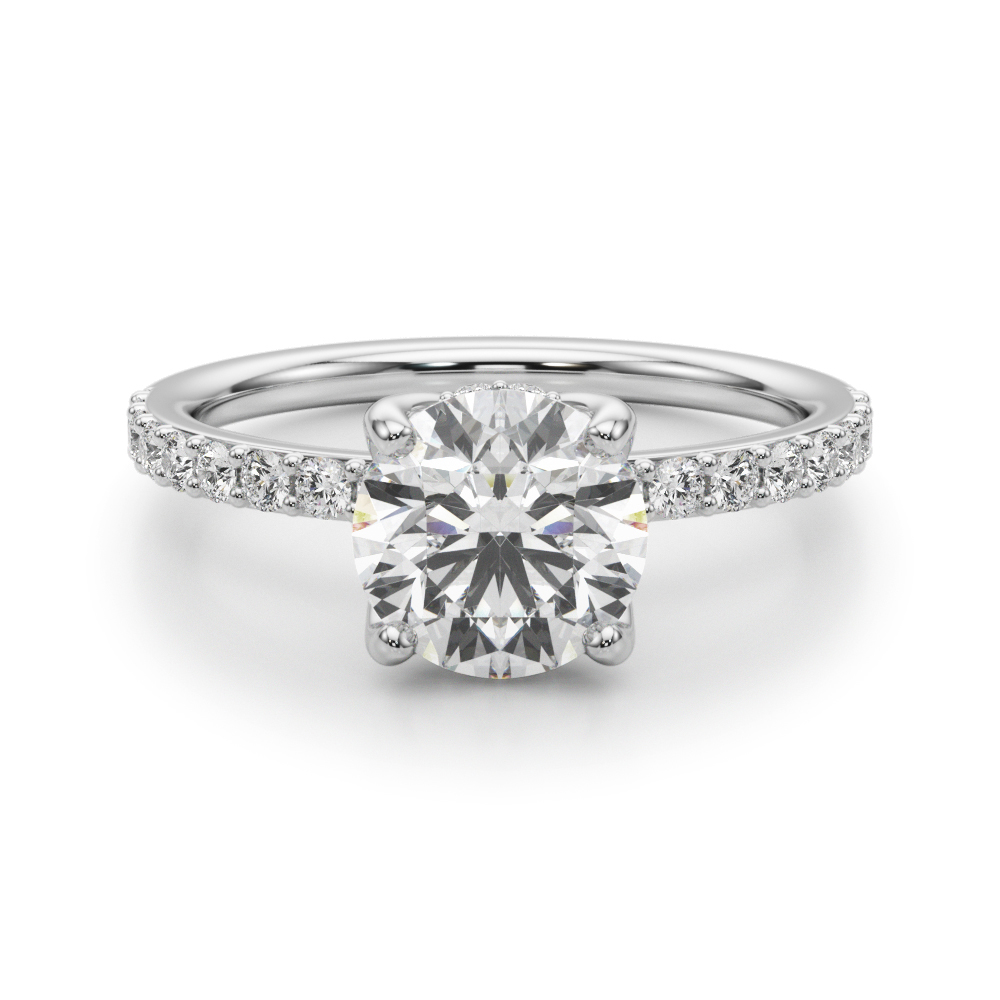 The Gwendolyn Hidden Halo Engagement Ring, angled view