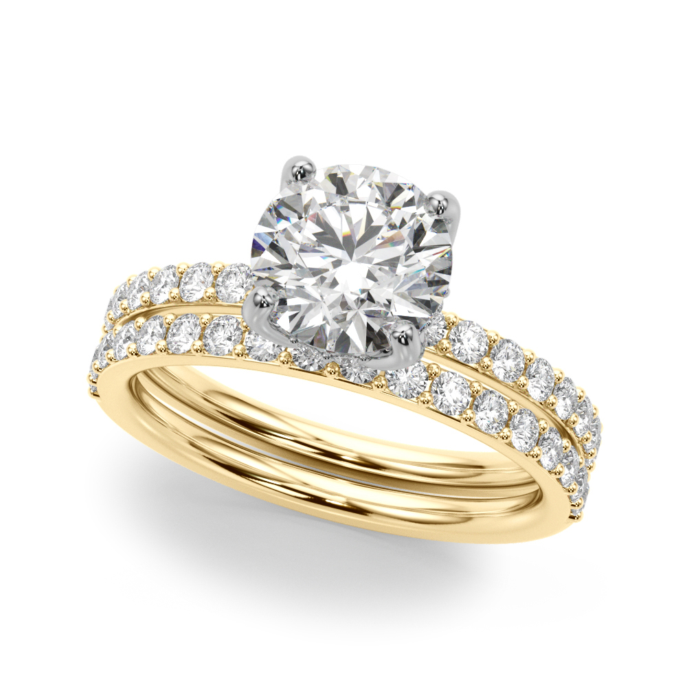 The Gwendolyn Hidden Halo Engagement Ring, set view