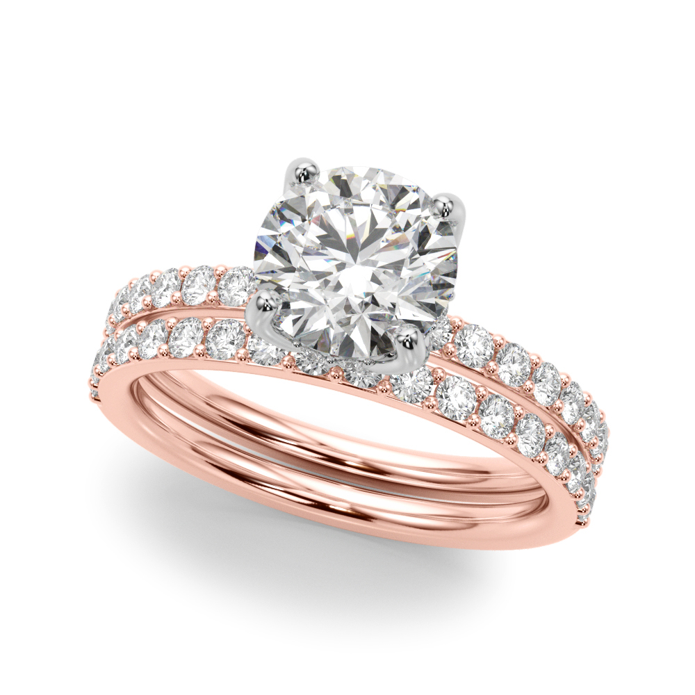 The Gwendolyn Hidden Halo Engagement Ring, set view