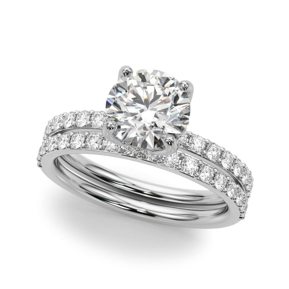 The Gwendolyn Hidden Halo Engagement Ring, set view