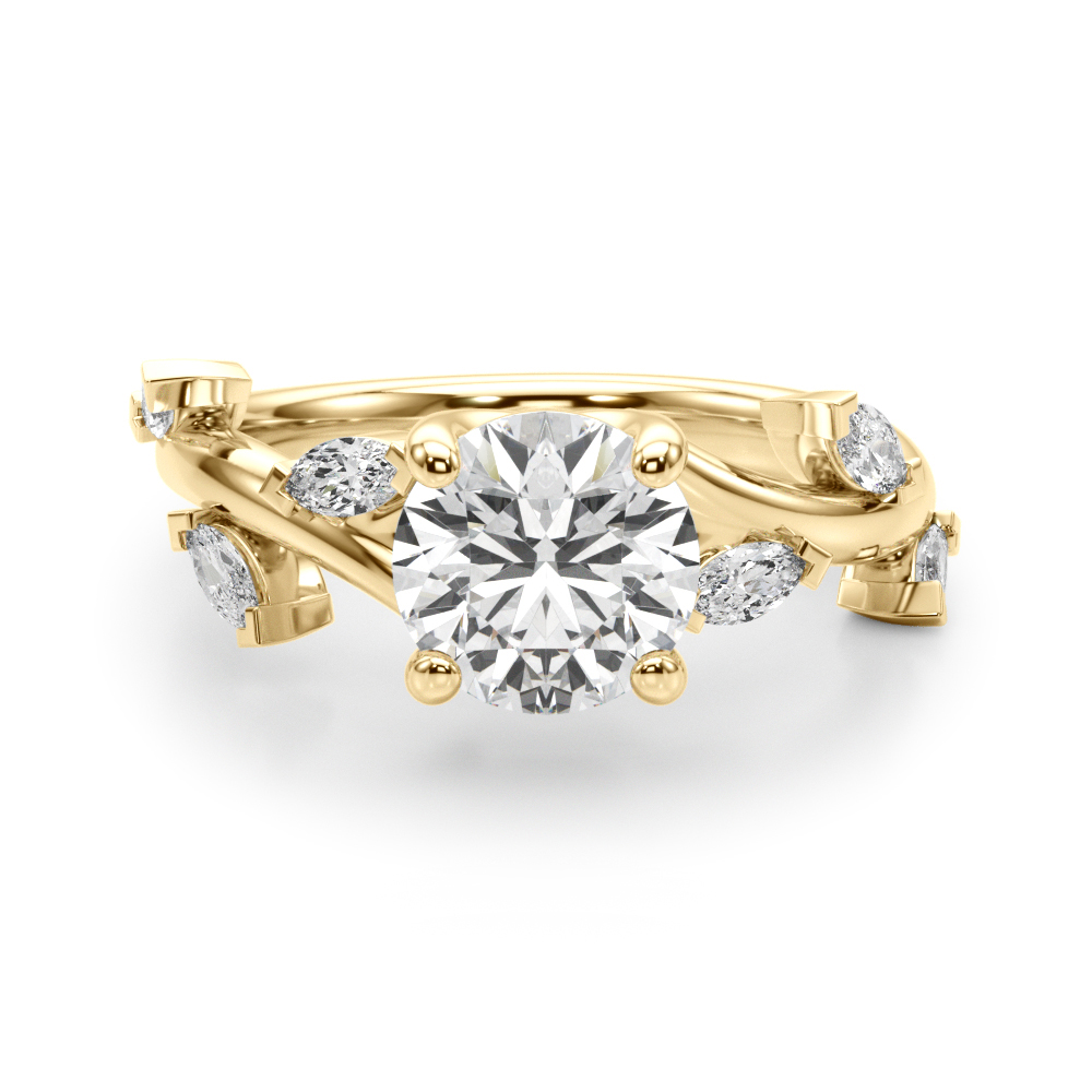 The Yvette Twist Engagement Ring, angled view
