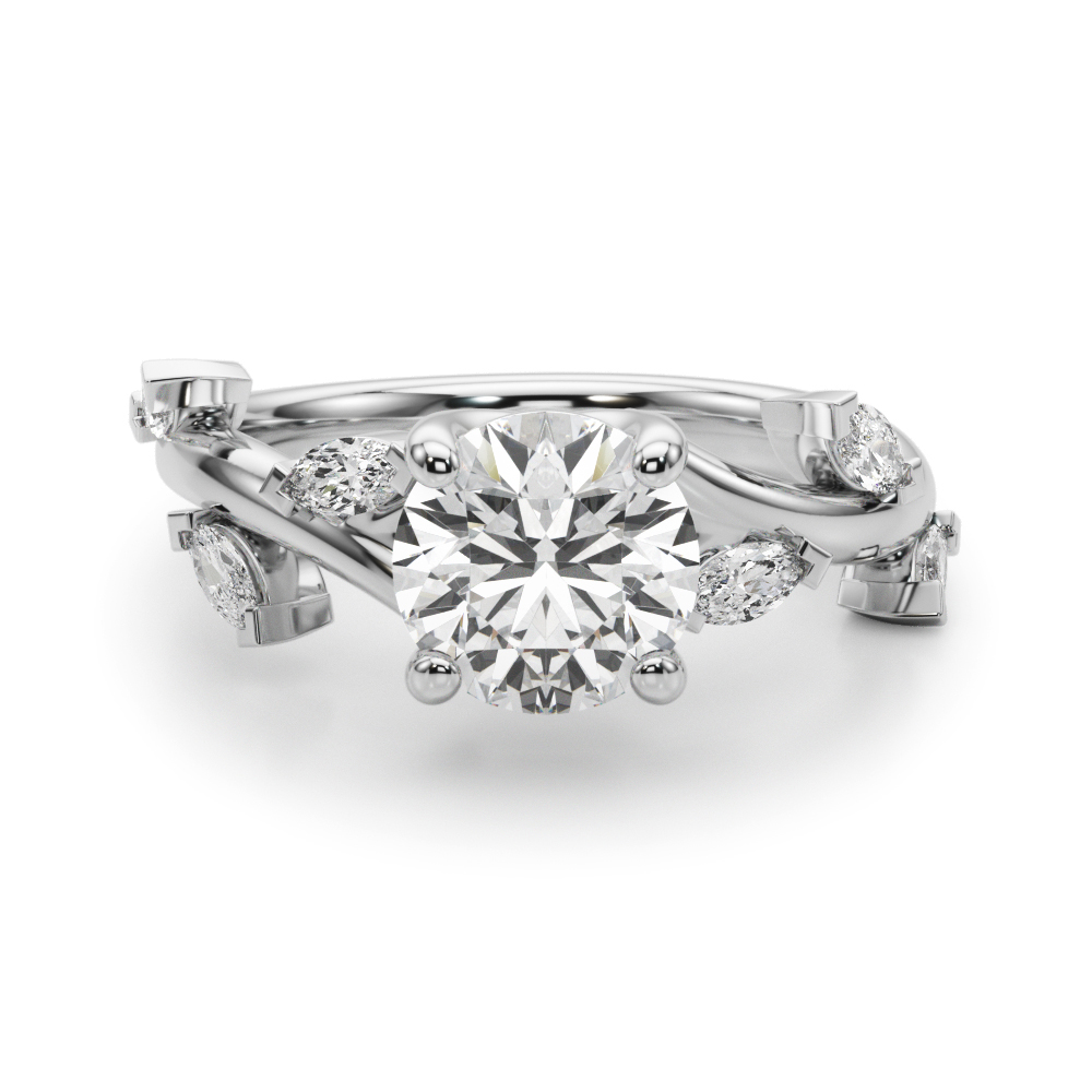 The Yvette Twist Engagement Ring, angled view