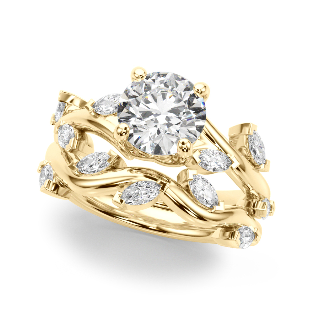 The Yvette Twist Engagement Ring, set view