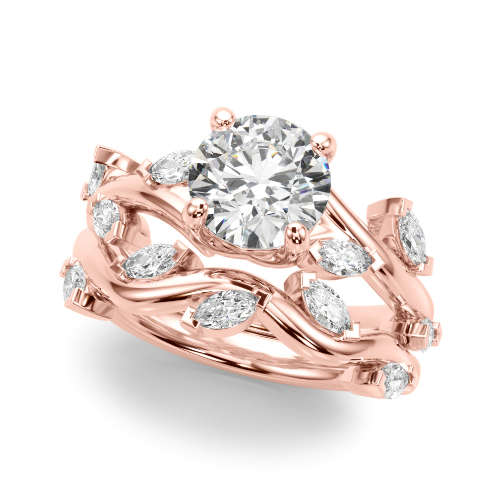 The Yvette Twist Engagement Ring, set view